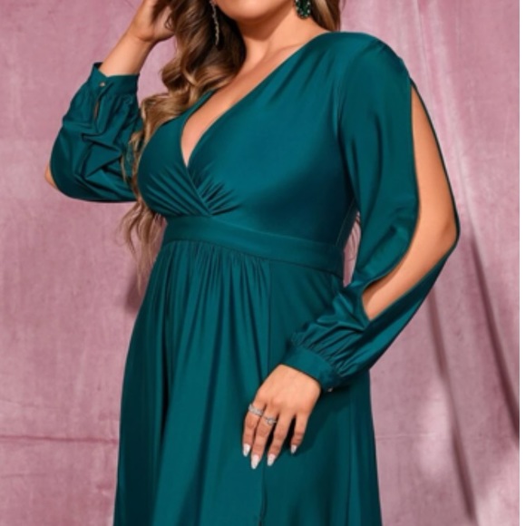 Plus size slit thigh party formal evening holidays dress - Picture 5 of 7